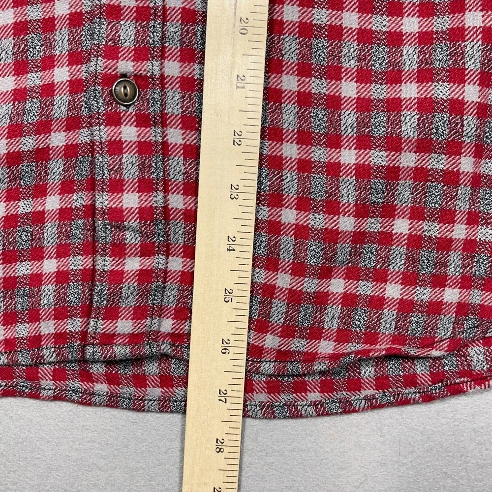 True Religion Flannel Shirt Men Small Regular Fit‎ Red Gray Plaid Plaid Outdoor